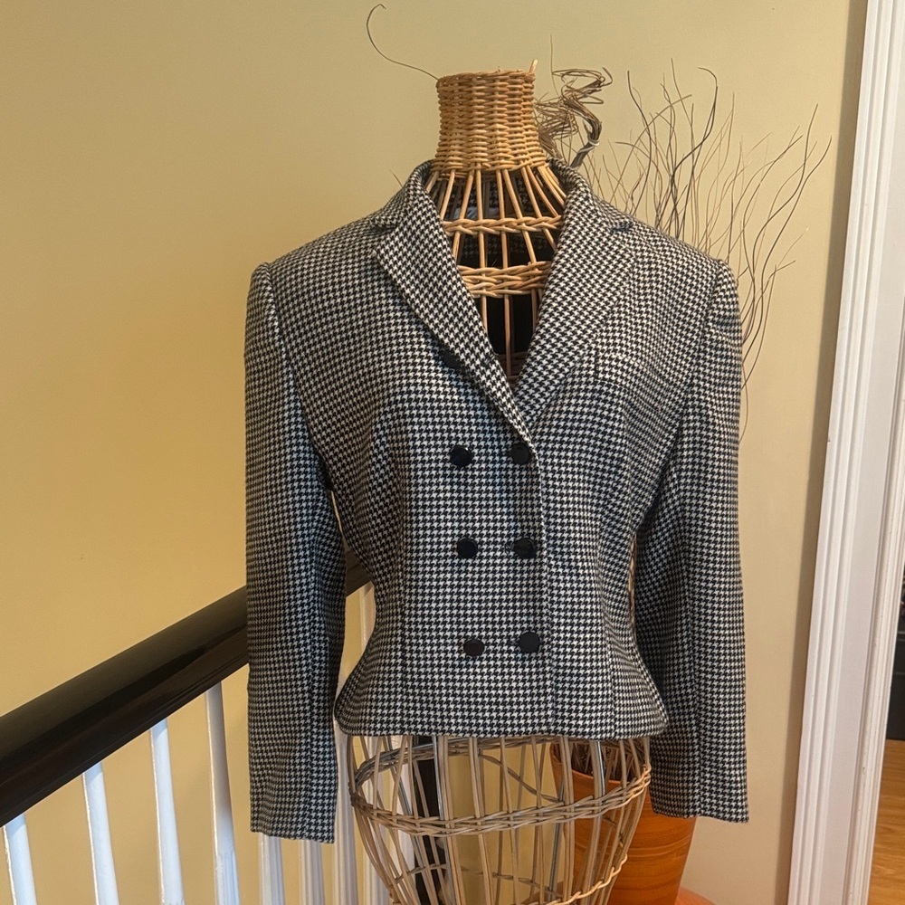 Lillie Rubin Salevintage 100% Pure Wool Jacket In Black And White